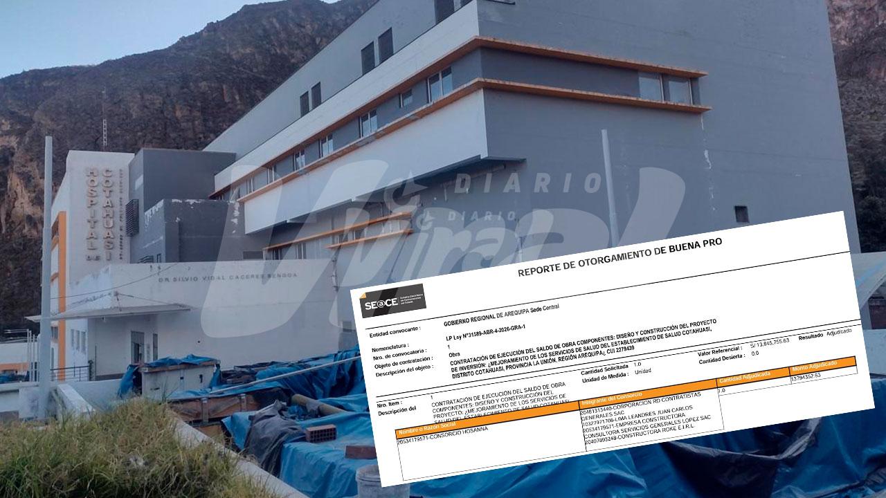 GRA decide contratar al mismo consultor de hospital Maritza Campos para el nosocomio de Cotahuasi