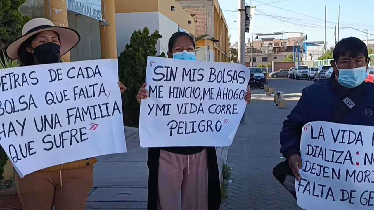 Más de 20 pacientes con diálisis peritoneal se quejan por falta de insumos